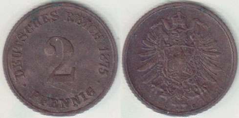 1875 C Germany 2 Pfennig A005547
